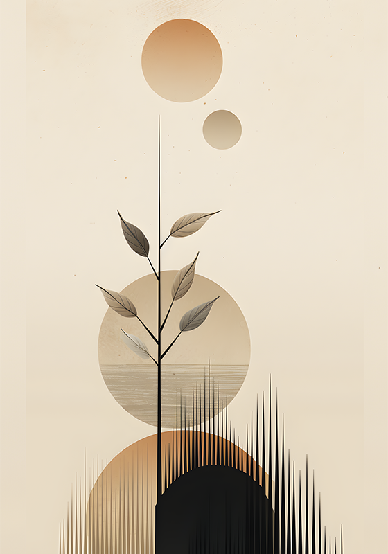 Planten poster abstract boho plant - TenStickers