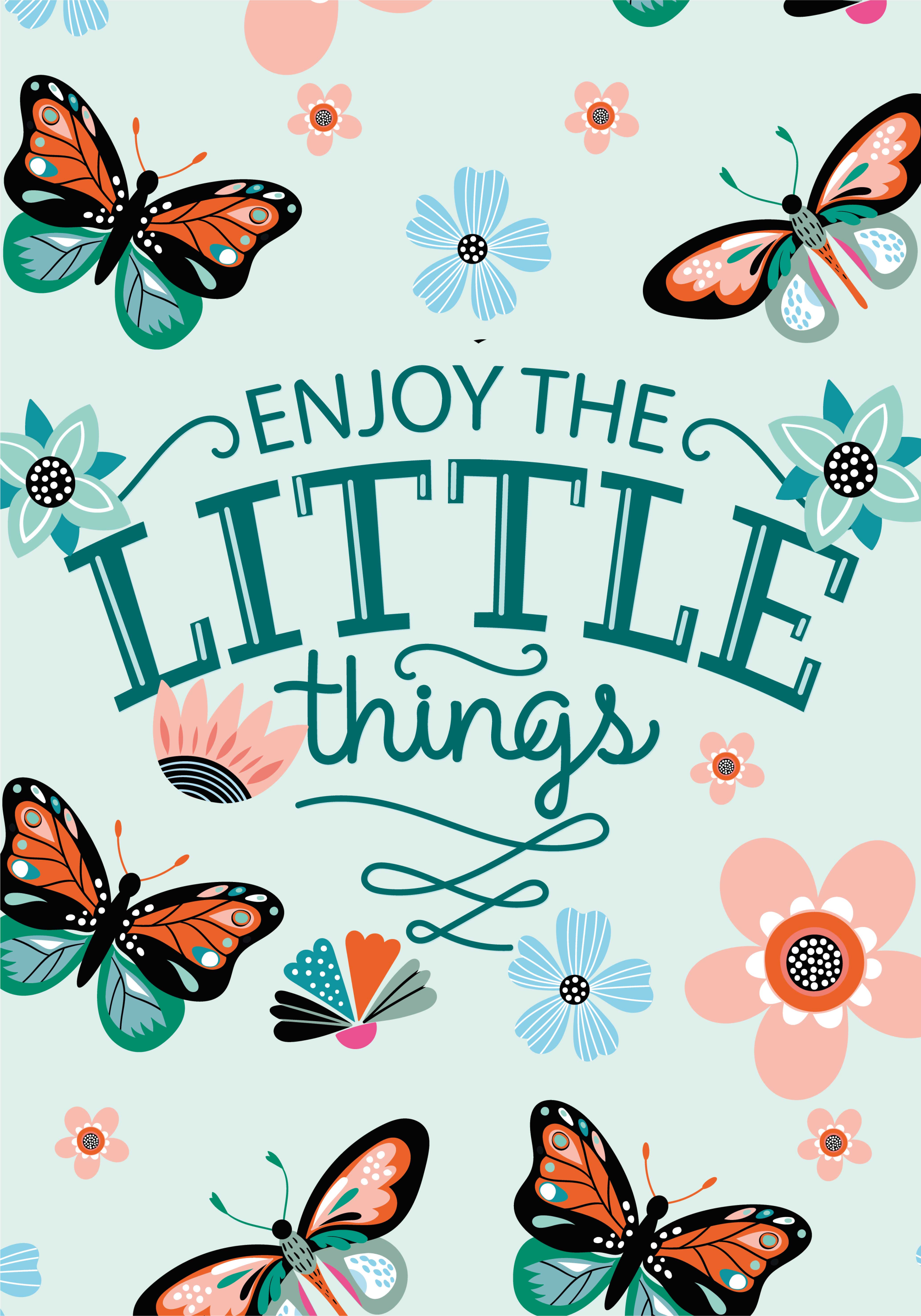 Poster bloem geniet van de kleine dingen - TenStickers
