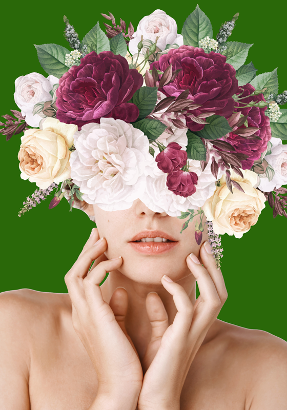 Poster bloem vrouwelijk bloemmotief - TenStickers