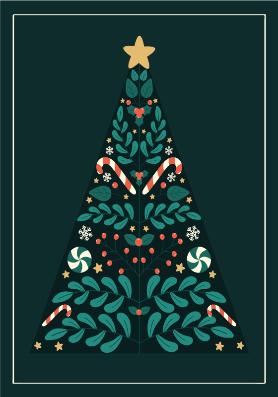 Poster kerstmis kerstboom - TenStickers
