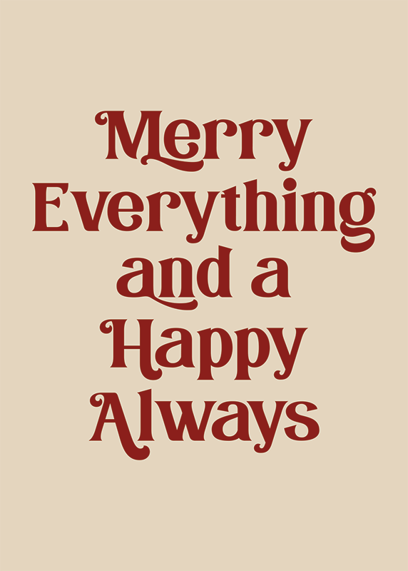 Poster kerstmis alles en altijd gelukkig - TenStickers