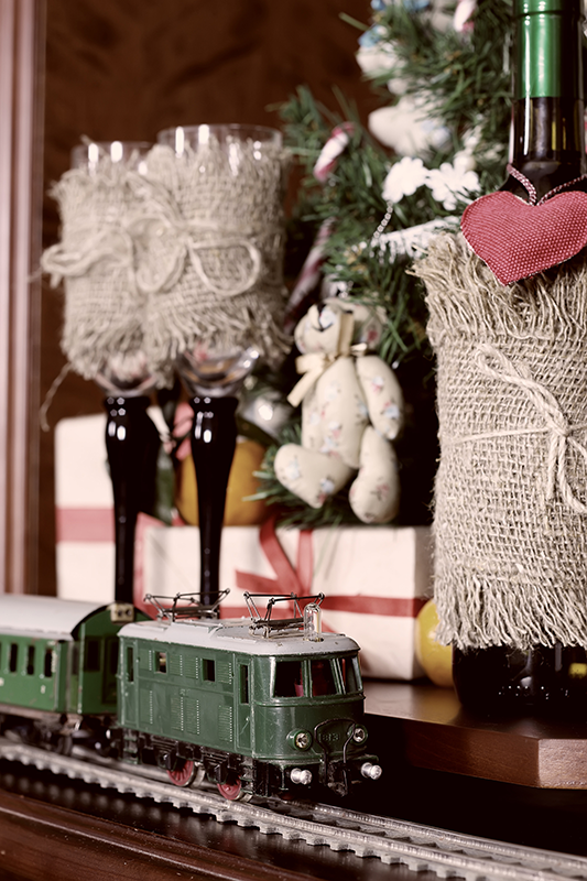 Poster kerstmis speelgoedtrein - TenStickers