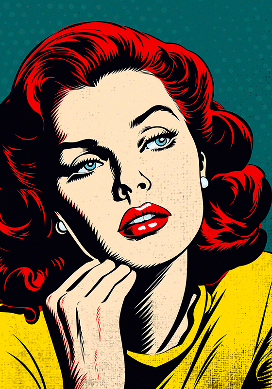 Moderne kunst poster klassieke mooie vrouw - TenStickers