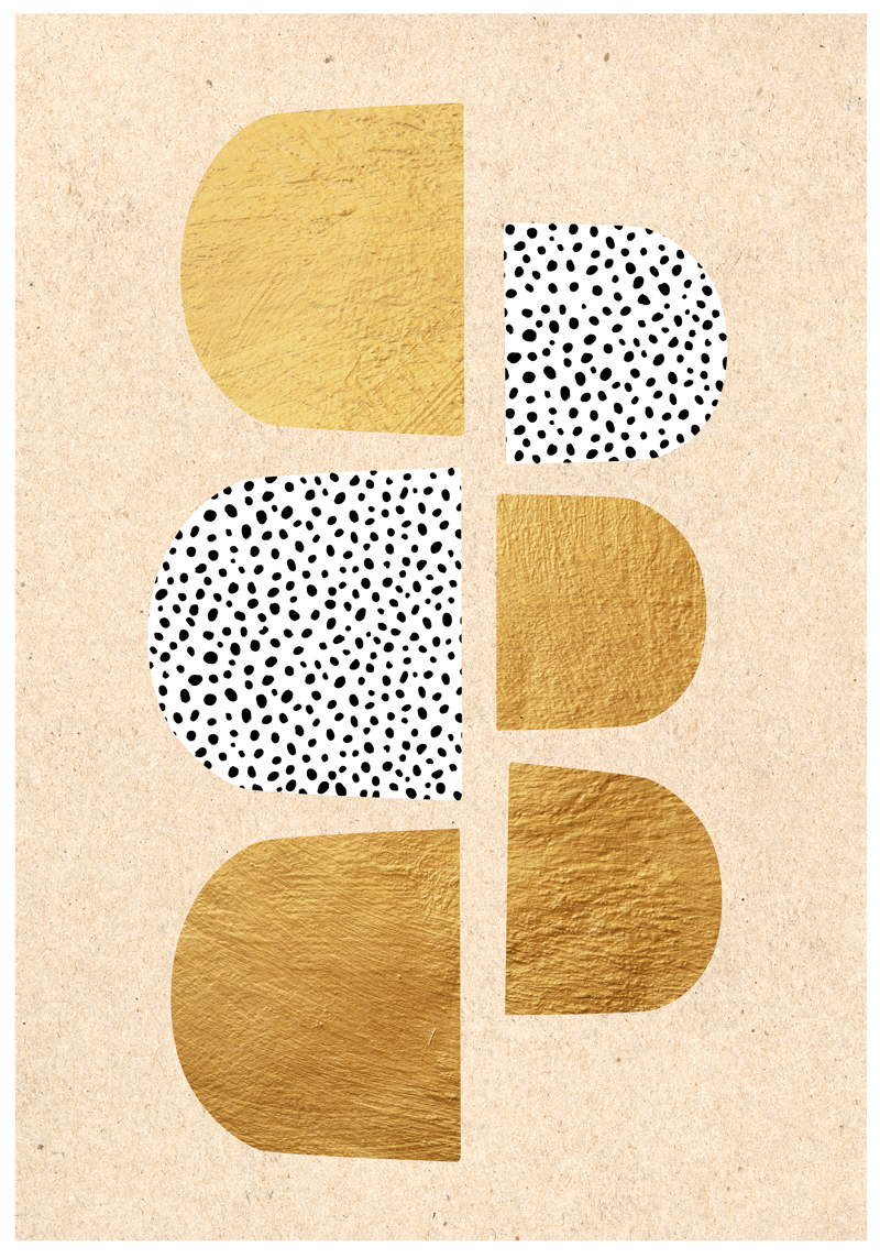 Moderne kunst poster gouden abstract - TenStickers
