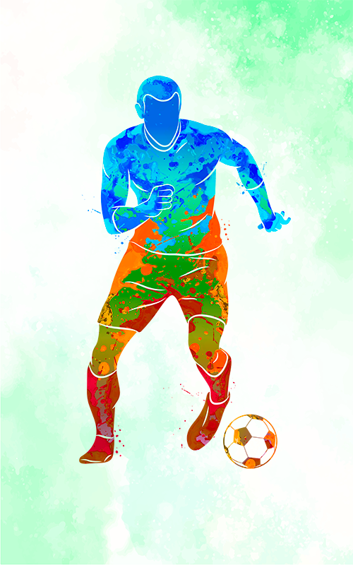 Poster voetbal aquarel speler - TenStickers