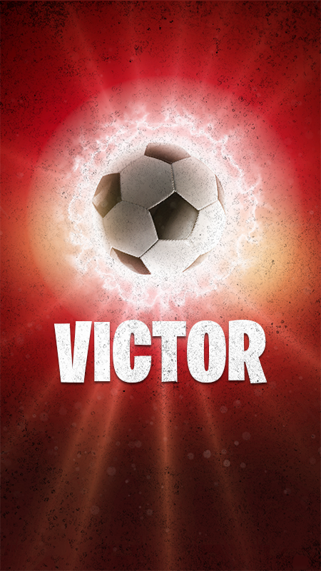 Poster voetbal vuurbal met naam - TenStickers