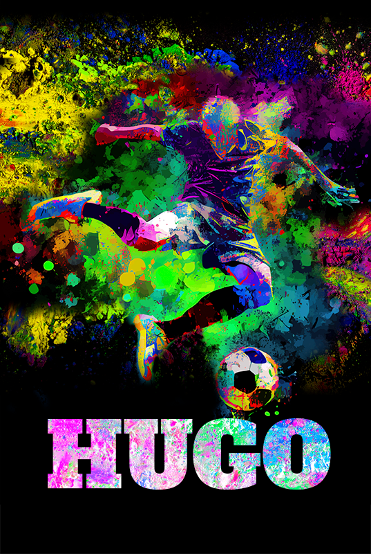 Poster voetbal kleurrijk ontwerp - TenStickers