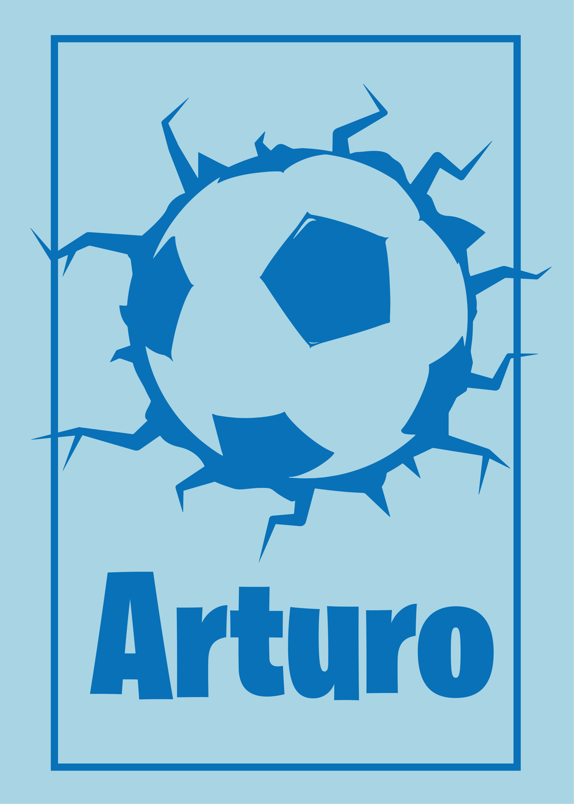 Poster voetbal muur brekende bal - TenStickers