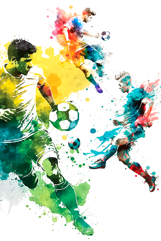 Poster voetbal sport in actie - TenStickers