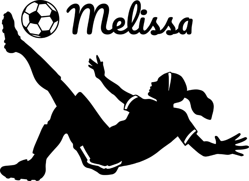 Poster voetbal personaliseerbare vrouwelijke voetballer - TenStickers