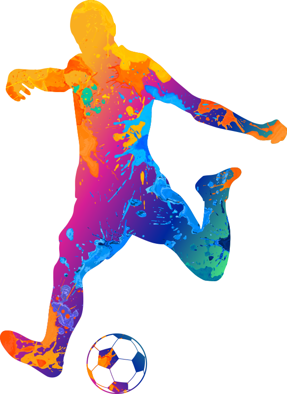 Poster voetbal met verfspetters ontwerp - TenStickers