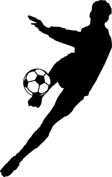Poster voetbal vinyl silhouet voetballer schiet bal - TenStickers