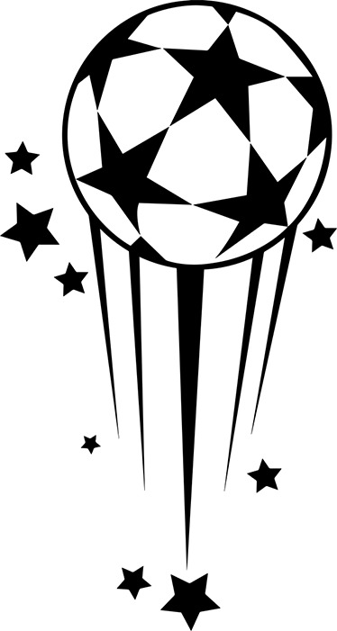 Poster voetbal decoratieve voetbalbal sterren - TenStickers