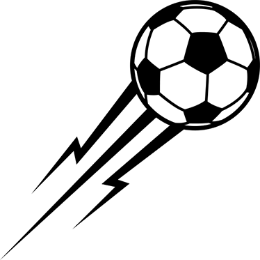 Poster voetbal decoratieve bal als de bliksem - TenStickers