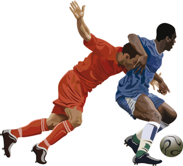 Poster voetbal decoratieve vinylspelers - TenStickers