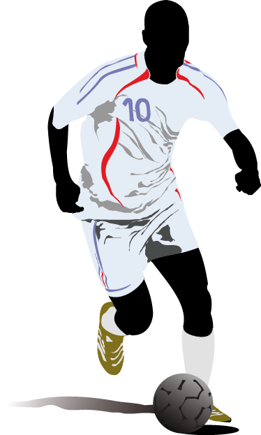 Poster voetbal decoratieve vinyl voetballer in actie - TenStickers
