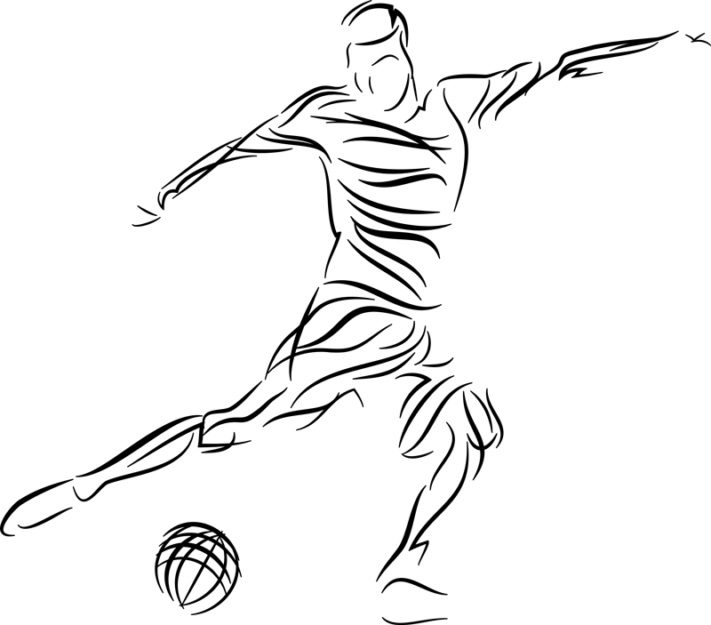 Poster voetbal abstracte voetballer - TenStickers