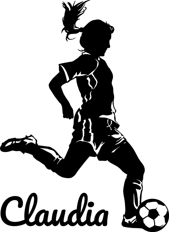 Poster voetbal speelster met naam - TenStickers