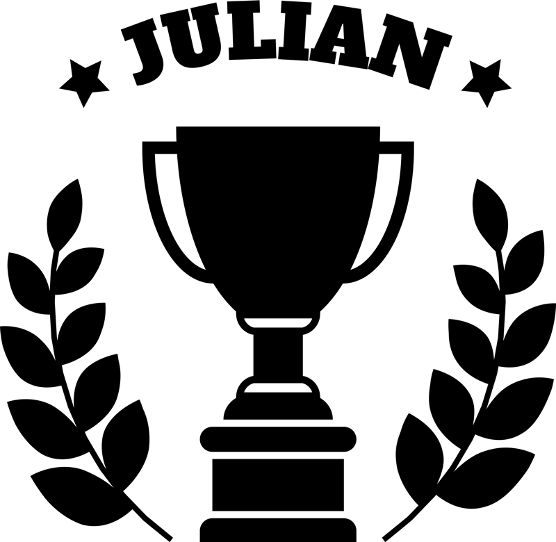 Poster voetbal trofee met naam - TenStickers