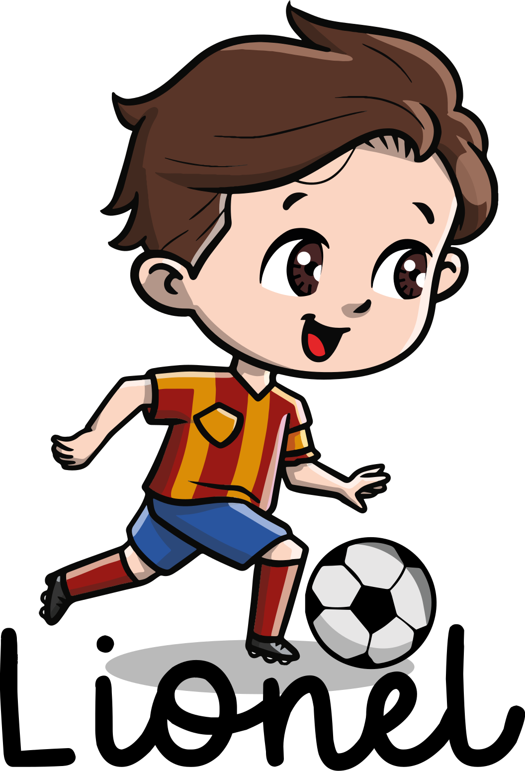 Poster voetbal kind voetballer met naam - TenStickers