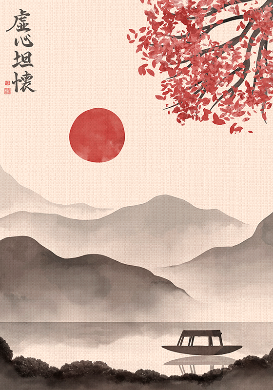 Poster zen japandi stijl voor rust en balans - TenStickers