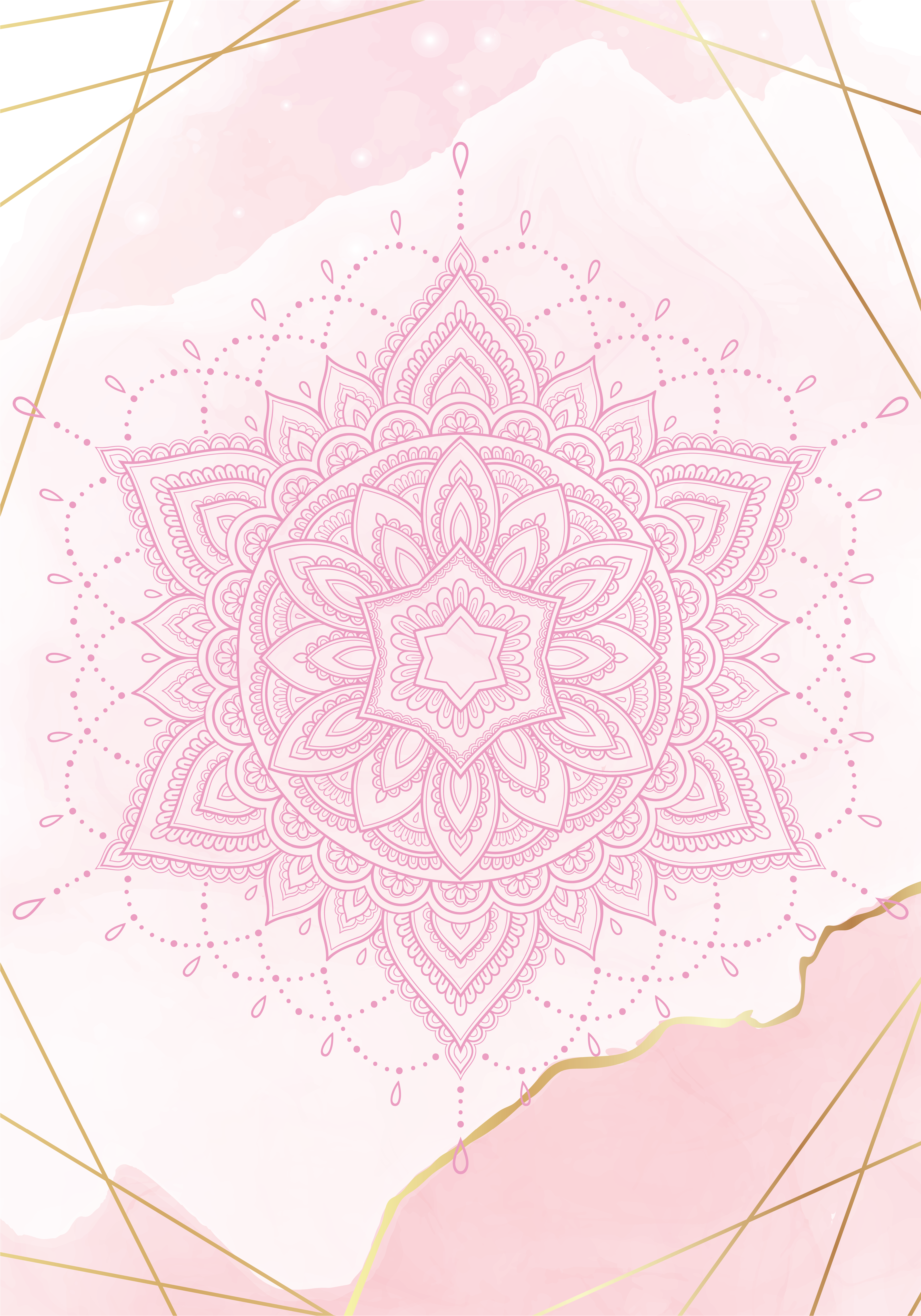 Poster zen roze aquarel mandala - TenStickers