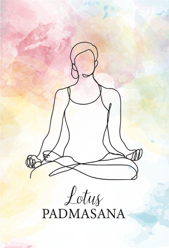 Poster zen meditatiehouding lijntekening - TenStickers