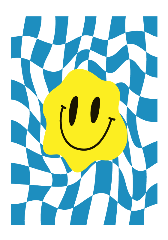 Groovy smiley vrolijke poster - TenStickers
