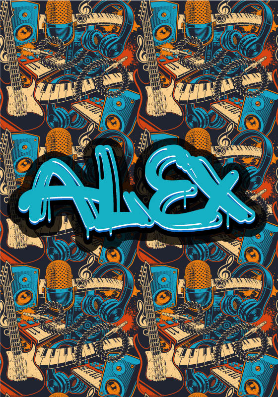 Muziek poster graffiti persoonlijk - TenStickers