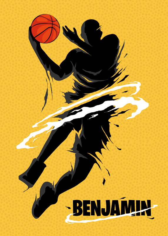 Poster basketbal speler dunken - TenStickers