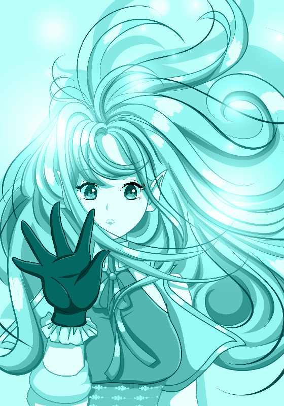 Anime poster meisje blauw - TenStickers