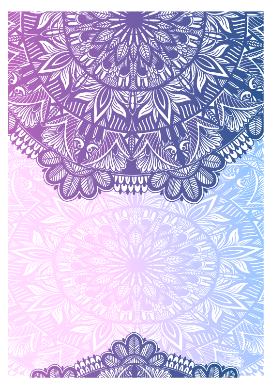 Paars blauwe tinten mandala poster - TenStickers