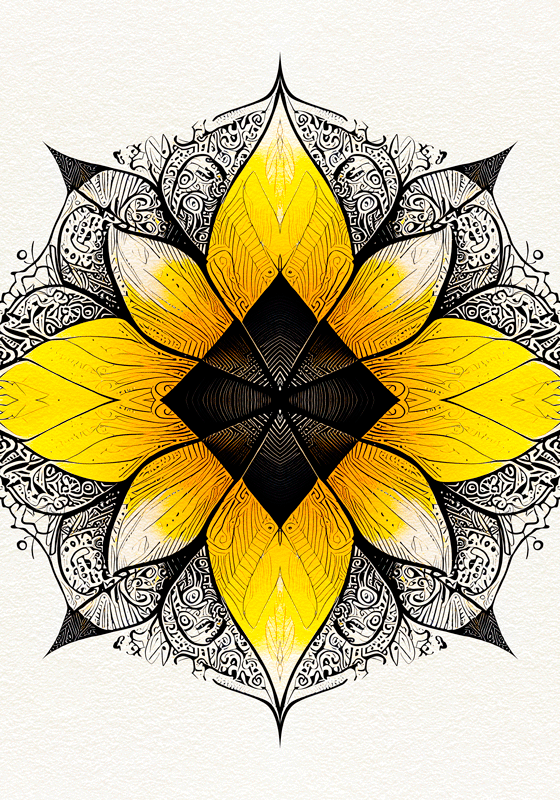 Florale mandala poster zen - TenStickers