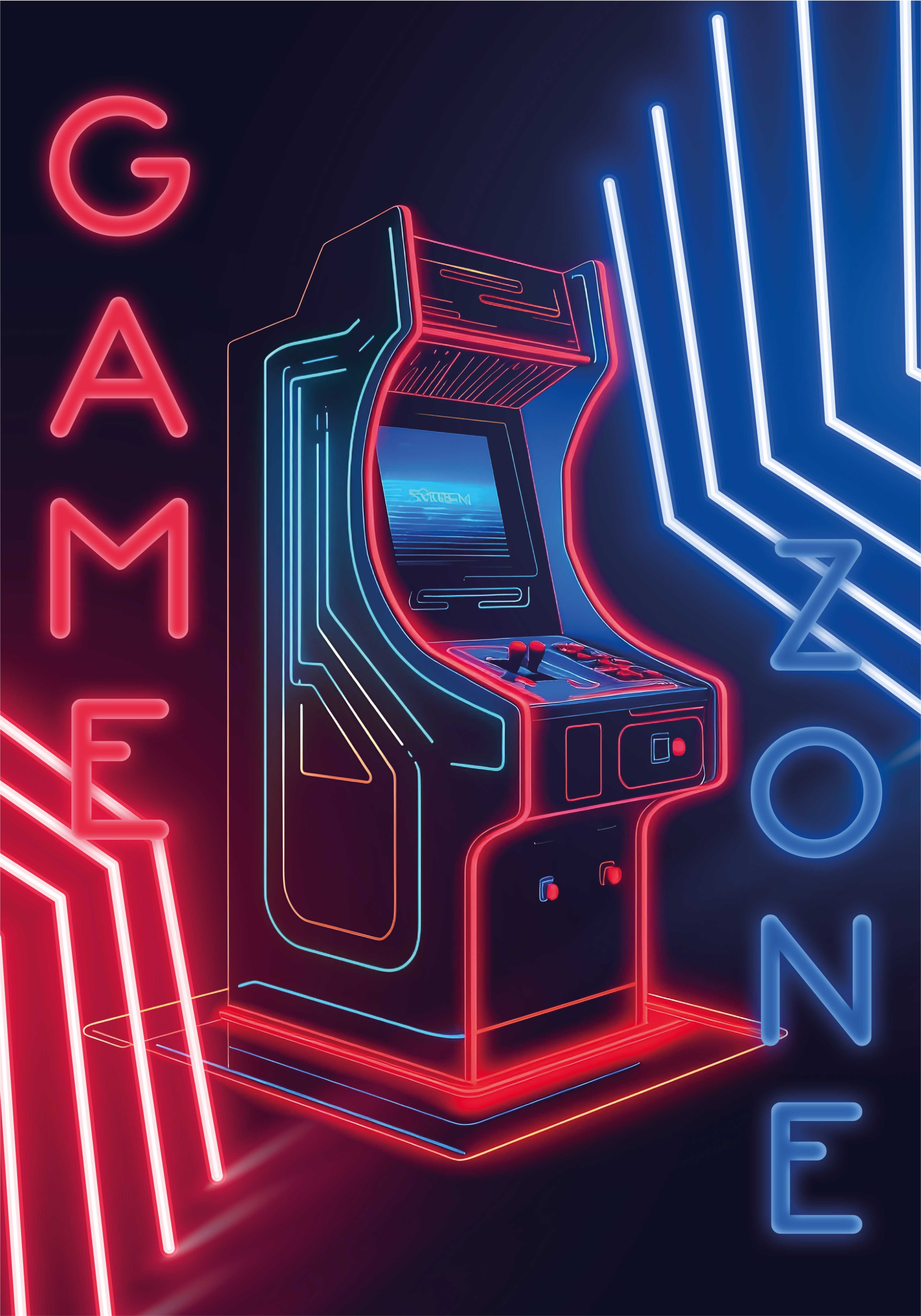 Neon Game Zone poster tienerkamer - TenStickers