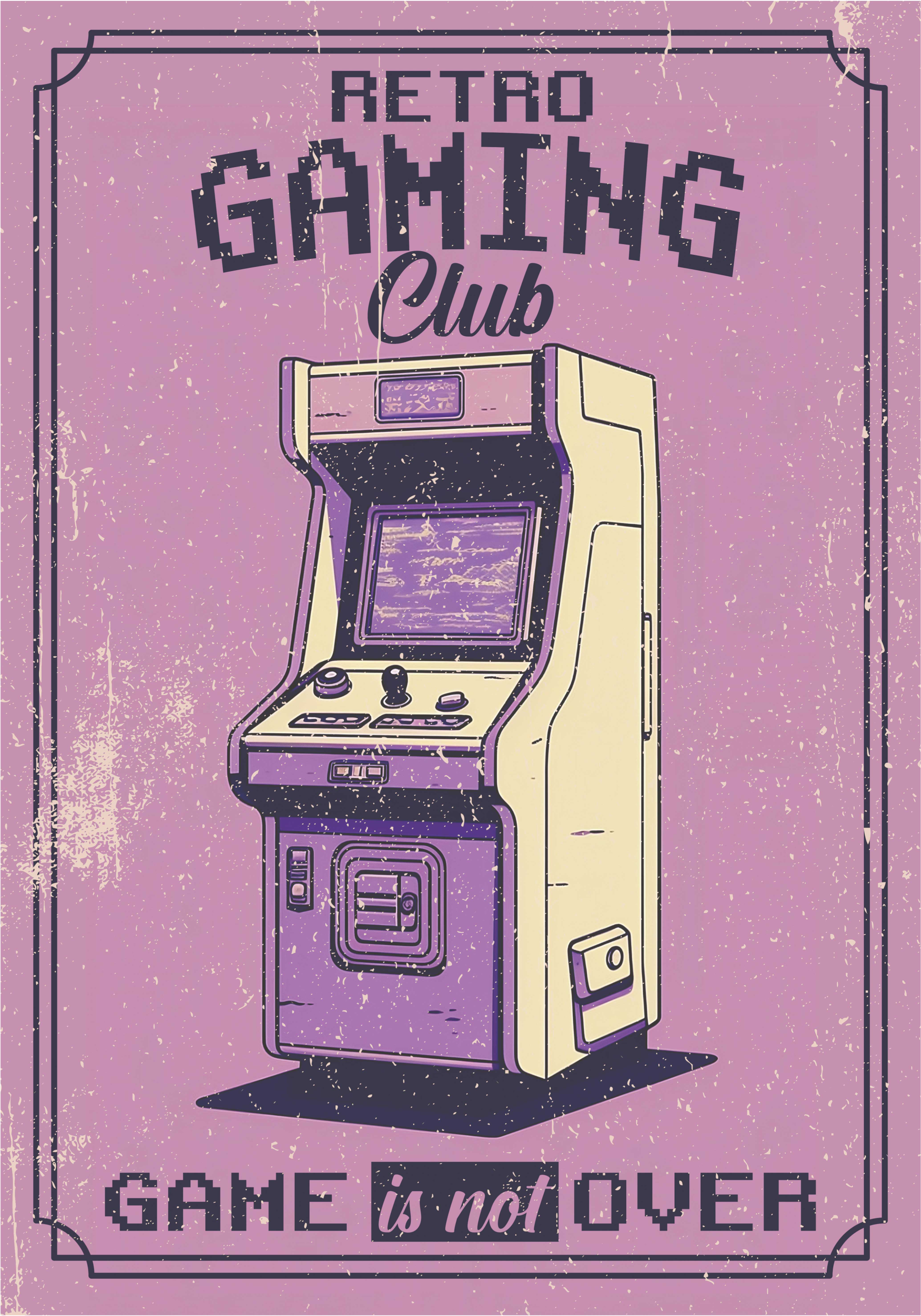 Retro Gaming Club poster tienerkamer - TenStickers