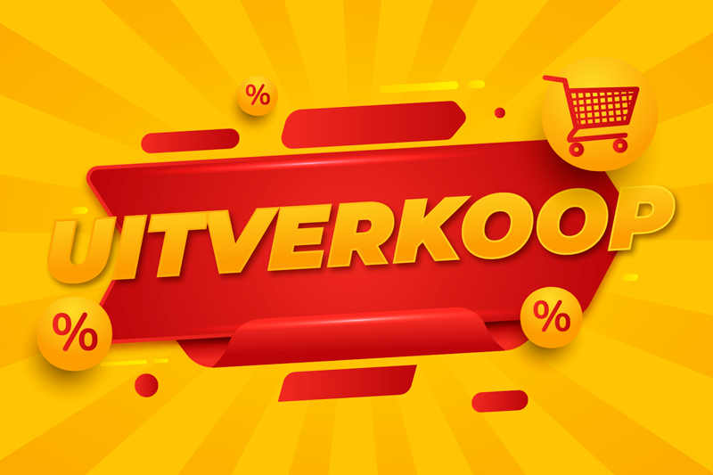 Uitverkoop poster geel en rood - TenStickers