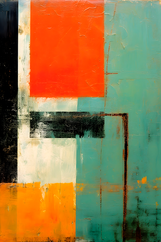 Expressionistische rechthoeken moderne kunst poster - TenStickers