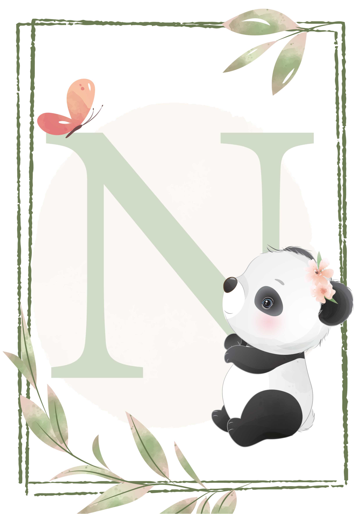 Schattige panda poster kinderkamer - TenStickers