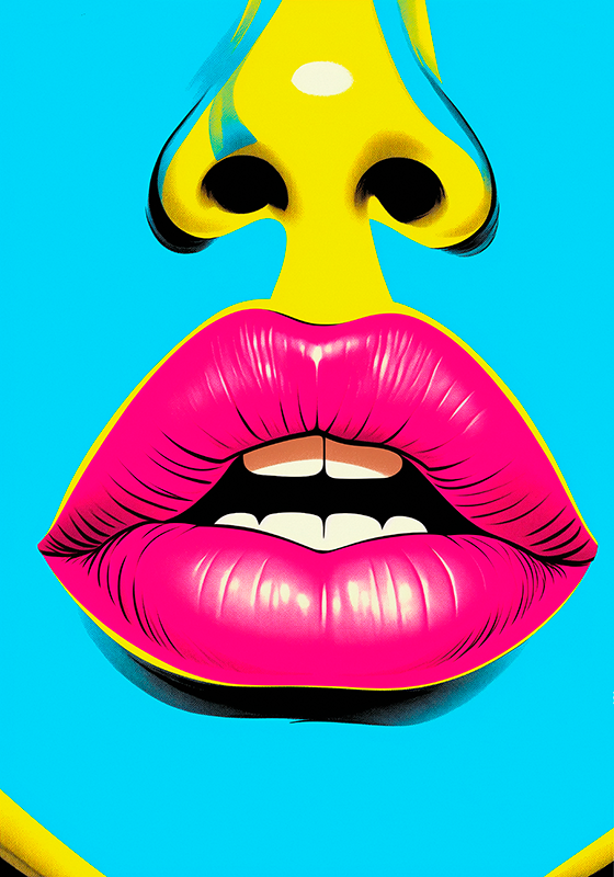 Pop-artposter sexy mond - TenStickers
