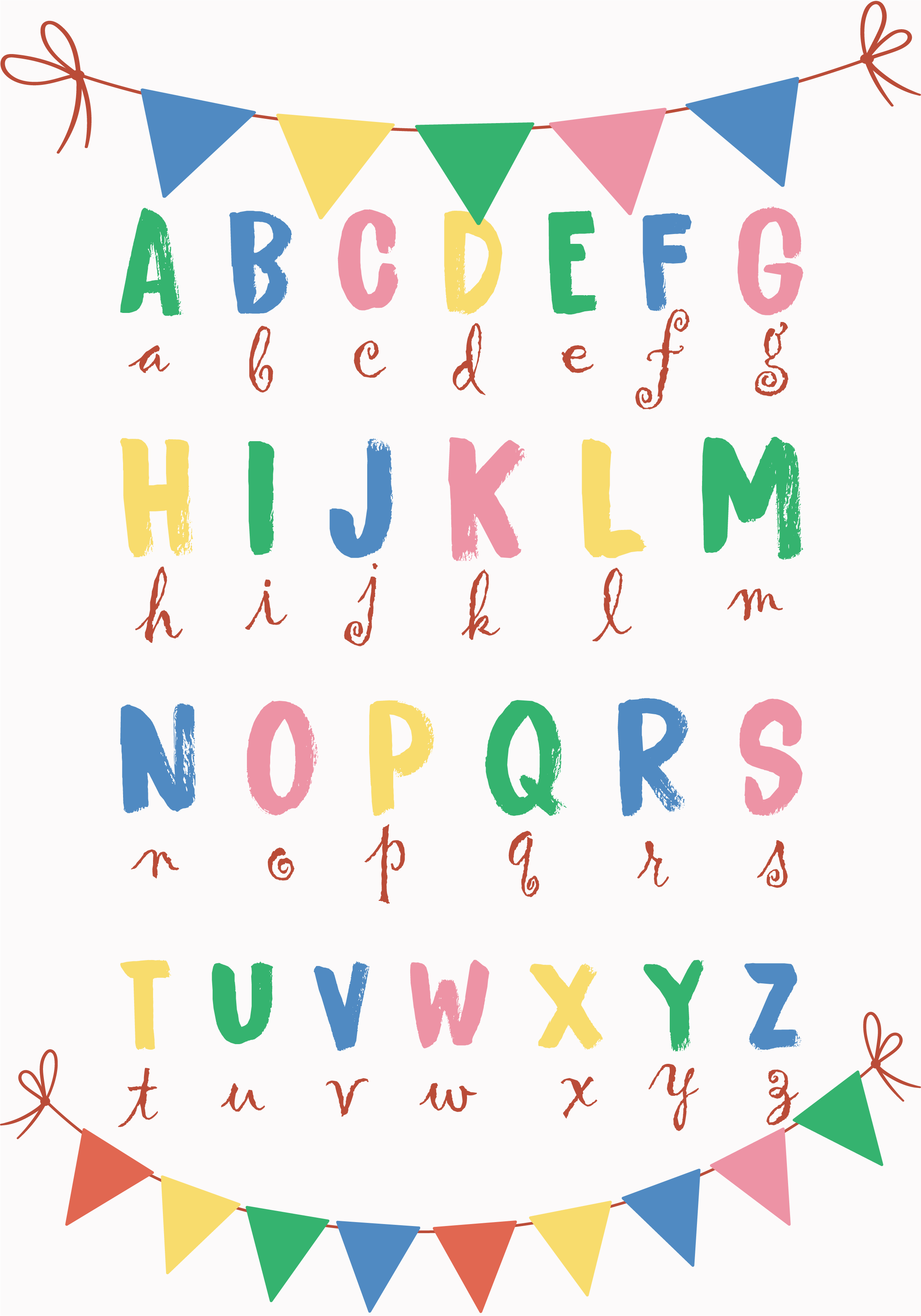 Feestelijk alfabet in hoofdletters poster kinderkamer - TenStickers
