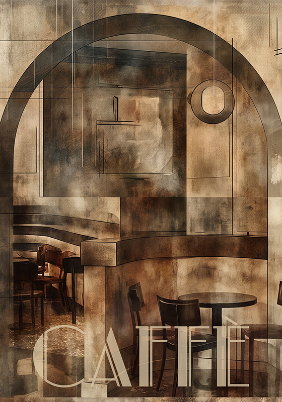Art déco-poster caffe - TenStickers