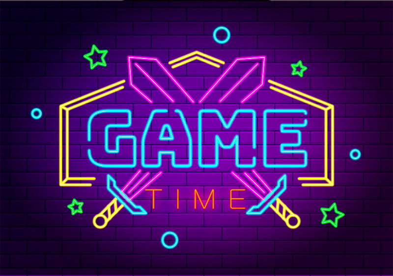 Neon-effect videogameposter - TenStickers