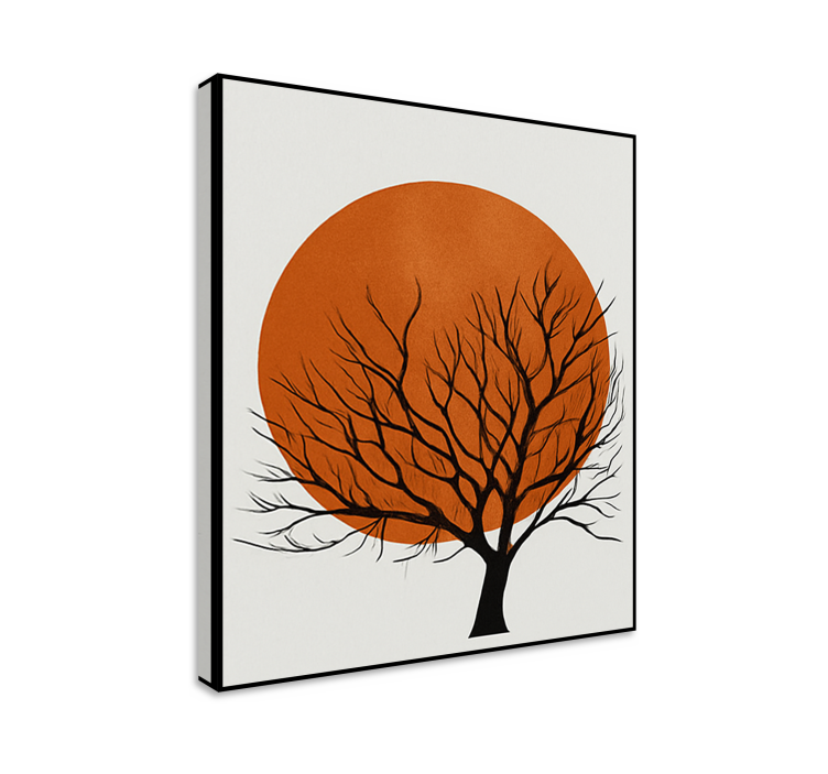 Gouden zonsondergang silhouet Canvas bomen - TenStickers