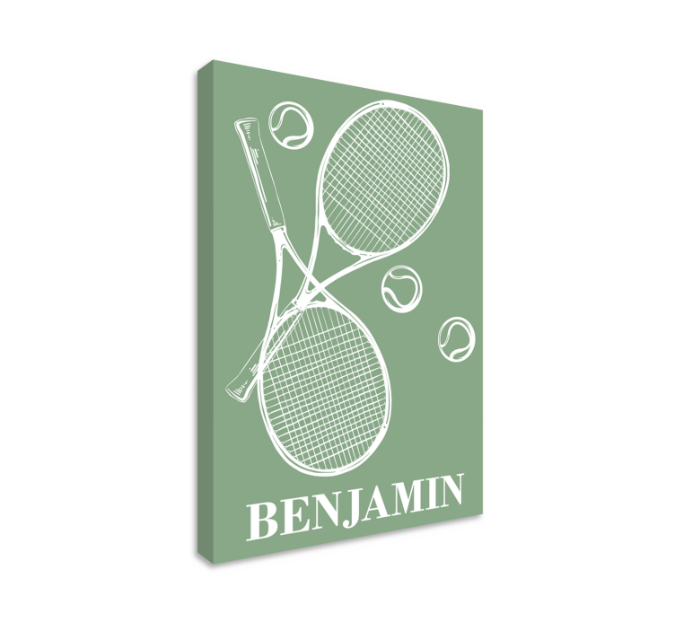 Canvas schilderij sporten gepersonaliseerd tennis kunstwerk - TenStickers