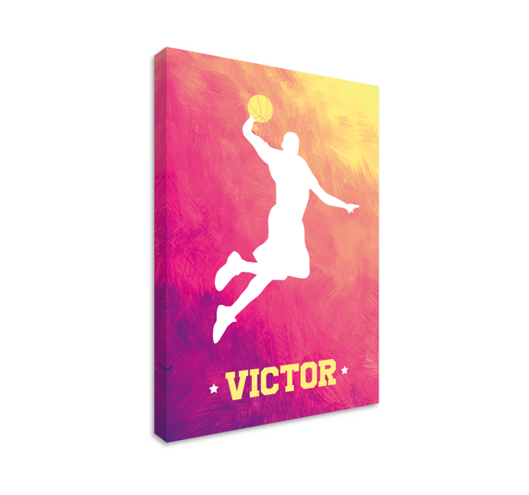 Silhouet slam dunk canvas schilderij sporten - TenStickers