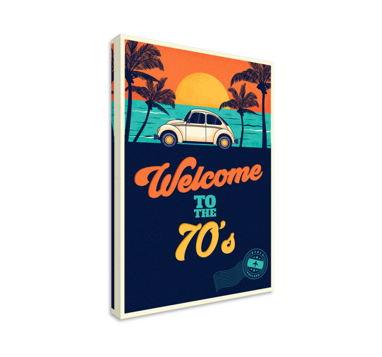 Retro strandposter Vintage canvas schilderij - TenStickers