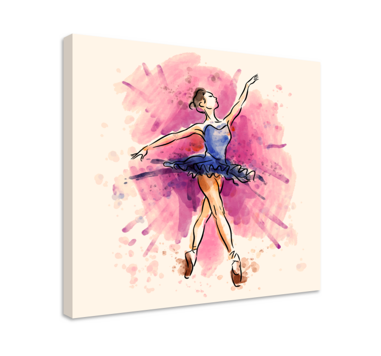 Canvas schilderij dansers graceful balletuitvoering - TenStickers