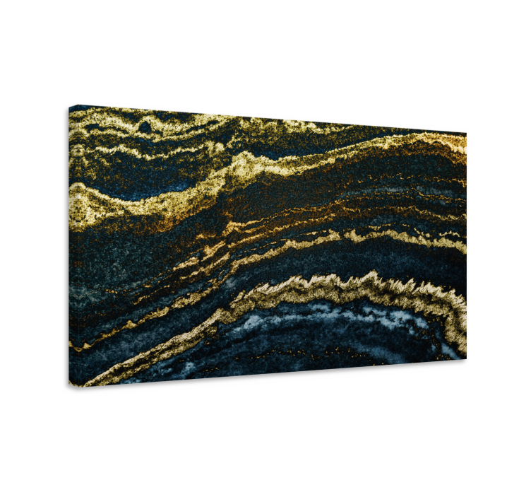 Gouden strepenpatroon Modern canvas schilderij - TenStickers