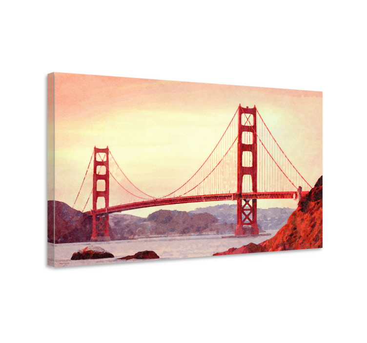 Canvas schilderij landen en steden golden gate brug - TenStickers