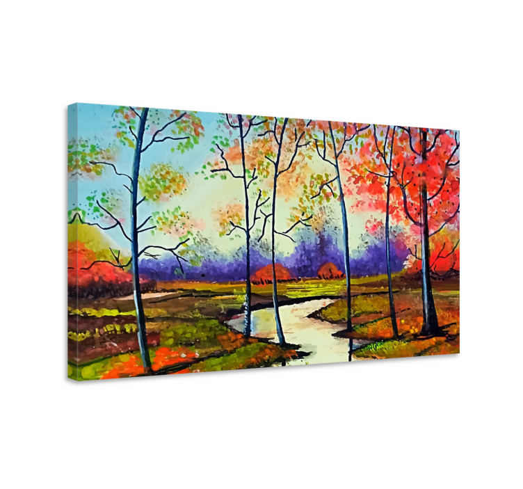 Canvas landschap herfst rivierlandschap - TenStickers
